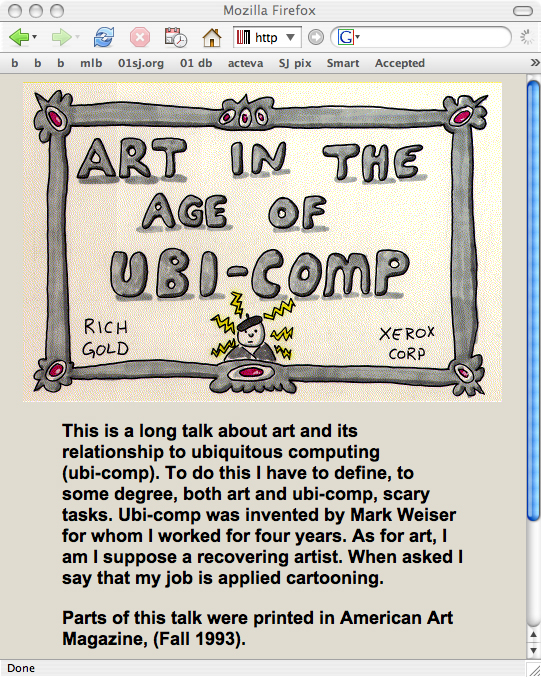 Rich Gold, Art in the Age of Ubiquitous Computing